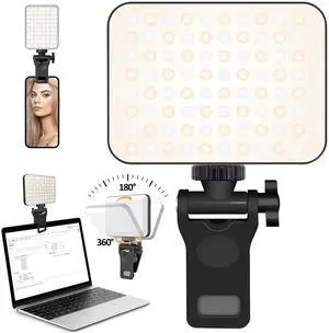 Selfie Phone Light 80 LED 2000mAh Rechargeable Clip On Light for Phone Laptop