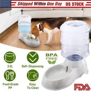 3.5L Pet Water Dispenser Fountain Gravity Automatic Waterer Feeder For Cat Dog