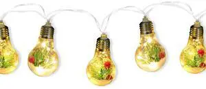 13.78FT Christmas Snow Globe String Light Xmas Lights Snowflakes Light Yard Lamp