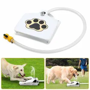 Pet Water Fountain Outdoor Dog Step On Pedal Valve Dispenser System Clean Fresh