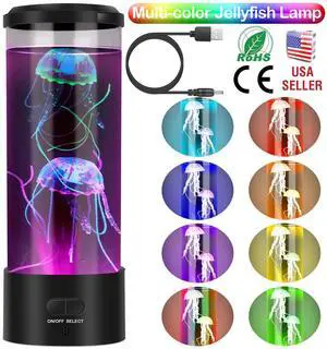 Jellyfish Lava Lamp Aquarium LED Lighting Fish Tank Mood Lamp Night Light Decor