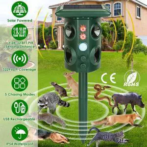 Ultrasonic Solar Chaser Motion Sensor Garden Deer Squirrel Tool Graden Yard Tool