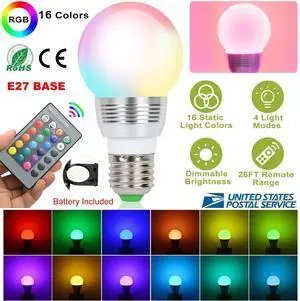3W E27 RGB LED Party Magic Bulb Light Halloween Christmas Decoration With Remote