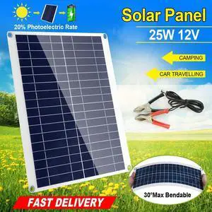 25W Solar Panel Kit 12V Battery Charger Controller Caravan Boat RV Car Outdoor