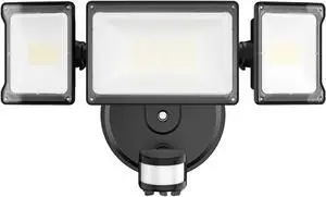 Luces exteriores con sensor de movimiento de 65 W, 6000 Lm 6500K luz de inundación de luz diurna motivo exterior