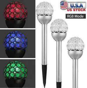 6PCS Solar LED Ground Light Ball RGB Lamp Waterproof Outdoor Garden Yard Decor
