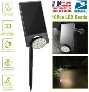 LED Solar Powered Spotlight Outdoor Yard Lawn Garden Light Lamp Waterproof IP65