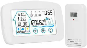 Wireless Clock Display Battery Thermometer Temperature Sensor Weather Station US