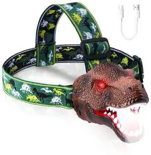 Kid Headlamp Dinosaur Headlight Dinosaur Flashlight Portable Child Night Lamp US
