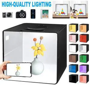 16in LED Photo Studio Light Box Portable Folding Photography Shooting Tent Kit