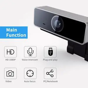 1080P FHD USB PC Webcam Auto Focus for Desktop & Laptop Web Camera w/ Microphone