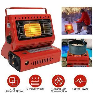2in1 Portable Butane Burner Gas Heater Warmer Outdoor Cooking Stove for Camping