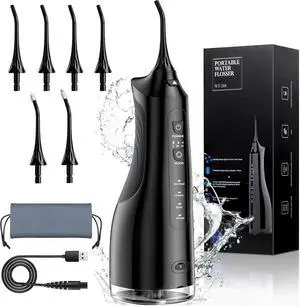 Water Dental Flosser Pick for Teeth - 5 Modes Cordless Portable Water Teeth C...