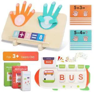 Kids Talking Flash Cards&Counting Math Board Child Learning Number Alphabet Toys