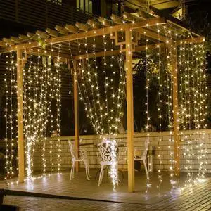 300 LED Curtain Fairy Lights 9.84ft String Light Xmas Wedding Decor Warm White
