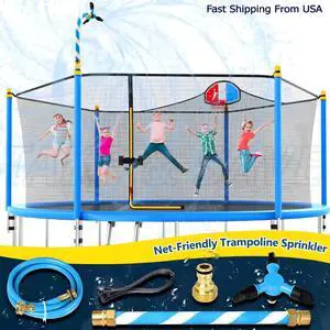 Trampoline Sprinkler, Net Friendly Water Sprinkler for Kids, Fun 360° Rotating