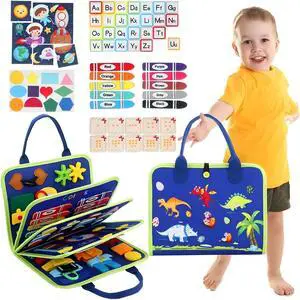 Busy Board Montessori Toy for Toddlers Travel Sensory Book for Fine Motor Skills