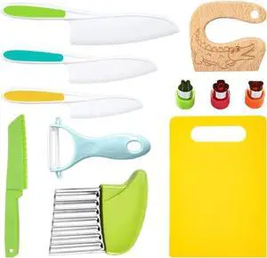 11 Pieces Montessori Toys Kitchen Tools for Toddlers-Kids Safe Cooking Sets