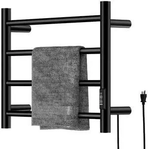 Electric Heated Towel Rack Warmer 4 Stainless Steel Bars Drying Rack Bathroom