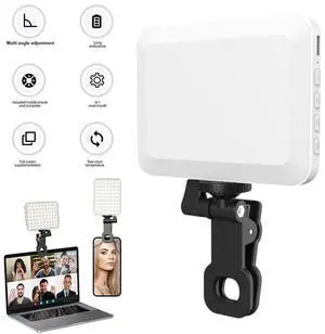 Photography Live Broadcast Fill Light 80LED 2000mAh Cell Phone Fill Light 3Modes(white)