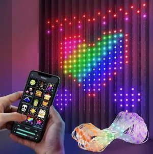 LED Smart Curtain Light with APP Curtain Strip Lights with Programmable Music...