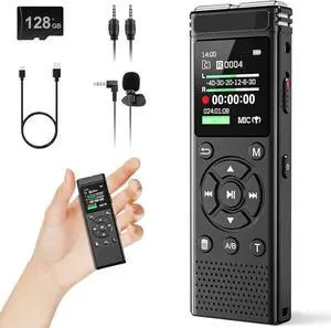 136GB Digital Voice Recorder with Playback,9000 Hours Audio Recording Device,Voi
