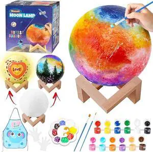 Paint Your Own Moon Lamp KitDIY 3D Moon Light Cool Galaxy LampToys for Teens ...