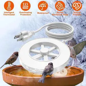 Bird Bath Birdbath Water Heater Livestock Drinking for Garden Yard Patio Lawn