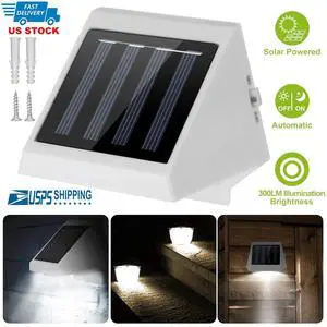 4LEDs Solar Wall Light Stairs Fence Garden Yard Outdoor Security Lamp Waterproof
