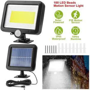 100 LED Solar Powered Wall Light Motion Sensor Outdoor Garden Flood Light IP65