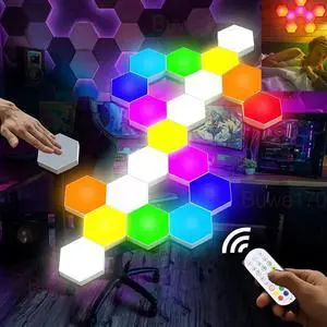 8 Pcs LED Wall Hexagon Lights Remote Control 16mil.colors Hex Light Panels Decor
