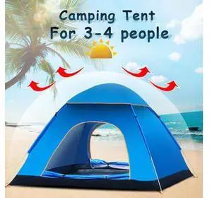 3-4 Person Automatic Instant Pop Up Tent UV Shelter Shade Outdoor Hiking Camping - 3-4 Person Automatic Instant Pop Up Tent UV Shelter Shade Outdoor Hiking Camping -
