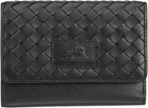 Mancini Women's Basket Weave RFID Secure Medium Clutch Wallet