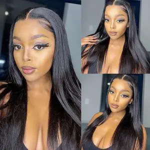 Lace Front Wigs Human Hair Grade 10A 13x4 Straight Lace Closure Wigs for Black Women 150% Density Brazilian Virgin Human Hair Wigs Pre Plucked with Baby Hair (28 Inch,Natural Color) 28"