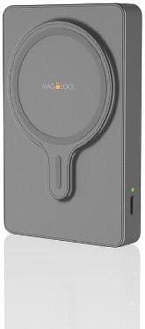 myCharge Maglock 6k 6000mAh/12W Wireless Charger + USB-C Port Power Bank  Graphite Gray
