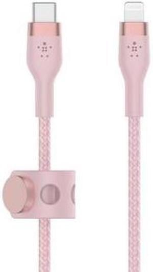 Belkin 6.6' BoostCharge Pro Flex USB-C Lightning Connector Cable + Strap - Pink Chic