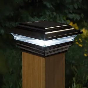 Classy Caps 4X4 Black Aluminum Imperial Solar Post Cap - 2 Pack