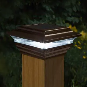 Classy Caps 4X4 Bronze Aluminum Imperial Solar Post Cap - 2 Pack