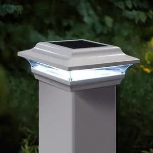 Classy Caps 4X4 White Aluminum Imperial Solar Post Cap - 2 Pack