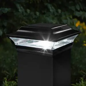 Classy Caps 5X5 Black Aluminum Imperial Solar Post Cap - 2 Pack