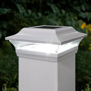 Classy Caps 5X5 White Aluminum Imperial Solar Post Cap - 2 Pack