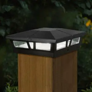 Classy Caps 6X6 Black Aluminum Cambridge Solar Post Cap - 2 Pack