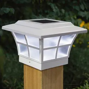 Classy Caps 4X4 White PVC Prestige Solar Post Cap - 2 Pack