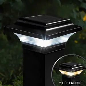 Classy Caps 2.5X2.5 Black Aluminum Imperial Solar Post Cap - 2 Pack