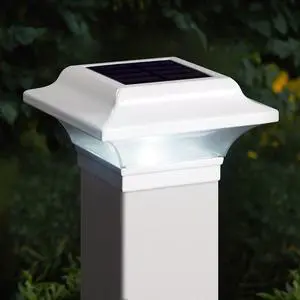 Classy Caps 2.5X2.5 White Aluminum Imperial Solar Post Cap - 2 Pack