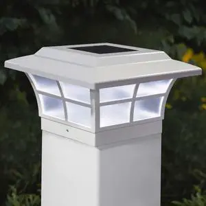 Classy Caps 5X5 White PVC Prestige Solar Post Cap - 2 Pack