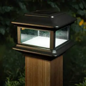Classy Caps 4X4 Black Aluminum Colonial Solar Post Cap - 2 Pack