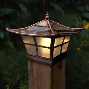 Classy Caps 4X4 Copper Plated Ambience Solar Post Cap - 2 Pack