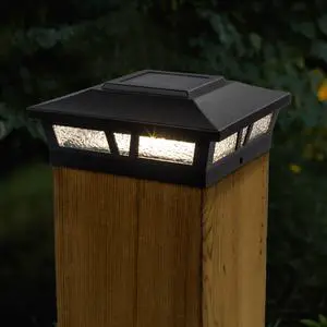 Classy Caps 6X6 Black Aluminum Oxford Solar Post Cap - 2 Pack