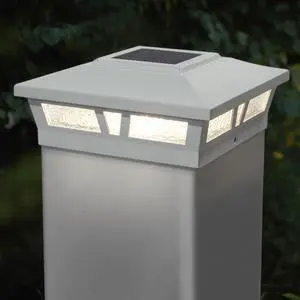 Classy Caps 6X6 White Aluminum Oxford Solar Post Cap -  2 Pack